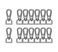 sourcing map 14pcs Swivel Clasps Hook, 1/2 inch Square Ring Lobster Claw Clasps Trigger Snap Hooks Metal Keychain Clips for DIY Purse Jewelry Making, Gun Black