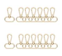 sourcing map 14pcs Swivel Clasps Hook, 1 inch Oval Ring Lobster Claw Clasps Trigger Snap Hooks Metal Keychain Clips for DIY Purse Jewelry Making, Light Gold