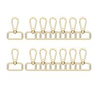 sourcing map 14pcs Swivel Clasps Hook, 1 inch Square Ring Lobster Claw Clasps Trigger Snap Hooks Metal Keychain Clips for DIY Purse Jewelry Making, Light Gold