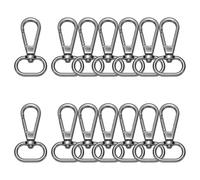 sourcing map 14pcs Swivel Clasps Hook, 3/4 inch Oval Ring Lobster Claw Clasps Trigger Snap Hooks Metal Keychain Clips for DIY Purse Jewelry Making, Gun Black