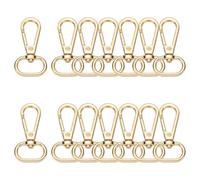 sourcing map 14pcs Swivel Clasps Hook, 3/4 inch Oval Ring Lobster Claw Clasps Trigger Snap Hooks Metal Keychain Clips for DIY Purse Jewelry Making, Light Gold