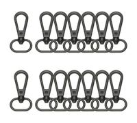 sourcing map 14pcs Swivel Clasps Hook, 3/4 inch Oval Ring Lobster Claw Clasps Trigger Snap Hooks Metal Keychain Clips for DIY Purse Jewelry Making, Black