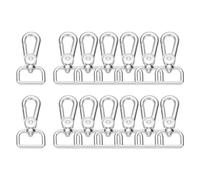 sourcing map 14pcs Swivel Clasps Hook, 3/4 inch Square Ring Lobster Claw Clasps Trigger Snap Hooks Metal Keychain Clips for DIY Purse Jewelry Making, Silver