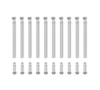 sourcing map 14x1.2mm Stainless Steel Tube Friction Pins Watch Strap Pressure Bars Pin with Rivet Ends Band Clasp Buckle 10Pcs