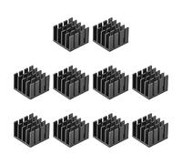 sourcing map 14x14x10mm Black Thermal Self Adhesive Aluminum Heatsink Electronic Radiators 10 Pcs