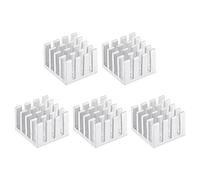 sourcing map 14x14x10mm Silver Tone Thermal Self Adhesive Aluminum Heatsink Electronic Radiators 5 Pcs