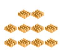sourcing map 14x14x6mm Aluminum Heatsink Electronic Radiator for MOS IC Chip Gold Tone 10 Pcs