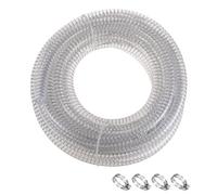 sourcing map 15/32" ID x 24.6ft Steel Wire Reinforced PVC Tubing Chemical Resistant Flexible Vinyl Hose Pipe High Pressure Thick Hose Suction Tube Clear
