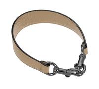 sourcing map 15.35 Inch PU Leather Short Bag Strap with Clasp, Purse Handles Handbags Replacement Straps for Clutch Bag Crossbody Underarm Bags, Tawny, Grey Buckle