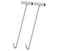 sourcing map 15.35inch T-Handle Meat Boning Hook, Galvanized T Hooks for Kitchen Butcher Shop Restaurant 2Pcs