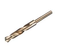 sourcing map 15.5mm Drill Bit 10mm Reduced Shank 3-Flat M2 High-Speed Steel Twist Gold Finish 135° Bits for Hard Metal Stainless Steel,1pcs