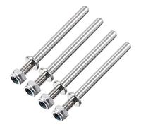 sourcing map 15/64 Inch Diameter x 2.3 Inch Length Landing Gear Steel Axle Shaft Drive Axle with Nuts for RC Airplane - 4PCS