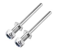 sourcing map 15/64 Inch Diameter x 2 Inch Length Landing Gear Steel Axle Shaft Drive Axle with Nuts for RC Airplane - 2PCS
