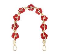 sourcing map 15.7" Acrylic Chain Strap, Flower Chunky Purse Extension Decorative Short Chain, Women Bag Charm Replacement for Handbag, Wallet, Crossbody Shoulder Bags, Red