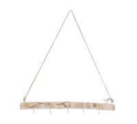 sourcing map 15'' Driftwood Wall Hanging, Driftwood Jewelry Hanger Decorative Branches with 5 Hooks for DIY Art Crafts Wall Hanging Woven, Style 3
