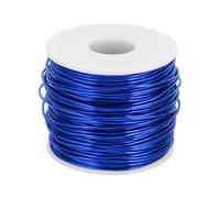 sourcing map 15 Gauge Anodized Aluminum Craft Wire Bendable Bonsai Training Wire 223 Feet 1.5mm for Sculpting Crafts Wreath Floral Beading Jewelry Making, Dark Blue