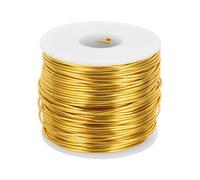sourcing map 15 Gauge Anodized Aluminum Craft Wire Bendable Bonsai Training Wire 223 Feet 1.5mm for Sculpting Crafts Wreath Floral Beading Jewelry Making, Gold Tone