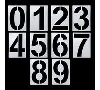 sourcing map 15 Inch Large Number Stencils Set, 0-9 Plastic Address Number Stencil Templates Reusable Digital Painting Templates for Cake Stencil Address Number Painting, Style A