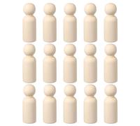 sourcing map 15 Pack Wood Peg, 3 Inch Boy-Shape Wooden Peg People, Unfinished Wooden Peg People Bodies Figures for DIY Art Craft Painting