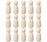 sourcing map 15 Pack Wood Peg, 3 Inch Girl-Shape Wooden Peg People, Unfinished Wooden Peg People Bodies Figures for DIY Art Crafts Painting