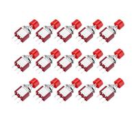 sourcing map 15 Pcs 2A/5A 250V AC/120V AC 7mm Mini Momentary Push Button Switch SPST NO+NC Red Switch Button with Soldering Foot for Electronic Devices