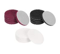 sourcing map 15 Pcs 3 Inch Nylon Hoop Scrubbing Pad 400/800/2000 Grits Scrubber Scouring Pads Hoop and Loop Surface Conditioning Drill Scuffing Disc, Red/Grey/White