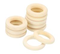 sourcing map 15 Pcs 30mm/1.2" Unfinished Natural Wooden Rings, 0.24" Thick Smooth Solid Wood Ring Circles Without Paint for Crafts Jewelry Making DIY Macrame Pendant Connectors (Wood Color)