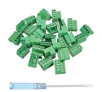 sourcing map 15 Pcs 4 Pin 5.08mm Pitch PCB Mount Screw Terminal Block Connector Plug Socket Panel Mount Pluggable Type Connector 300V 20A for 24-12AWG Cable for Electronic Device Chip