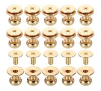 sourcing map 15 Pcs Brass Ball Head Stud Screw, 7mm/0.28" Nipple Rivet Button Strap Stopper for DIY Leather Craft, Gold Tone