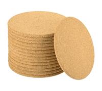sourcing map 15 Pcs Cork Coaster for Drink, 100mm/3.94inch Round Edges Absorbent Reusable Cork Mats Blank Coasters for Wine Glass Cup Mug DIY Crafts (5mm Thick)