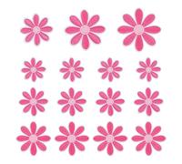 sourcing map 15 Pcs Daisy Flower Iron-on Patches, 3 Sizes 6.5/4.5/3cm Cute Sew Embroidery Applique Patches for Clothing Repair Backpack Shoes Decoration, Rose Red