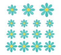 sourcing map 15 Pcs Daisy Flower Iron-on Patches, 3 Sizes 6.5/4.5/3cm Cute Sew Embroidery Applique Patches for Clothing Repair Backpack Shoes Decoration, Light Green