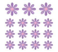 sourcing map 15 Pcs Daisy Flower Iron-on Patches, 4.5cm Cute Sew Embroidery Applique Patches for Clothing Repair Backpack Shoes Decoration, Purple