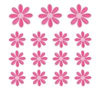 sourcing map 15 Pcs Daisy Flower Iron-on Patches, 4.5cm Cute Sew Embroidery Applique Patches for Clothing Repair Backpack Shoes Decoration, Rose Red