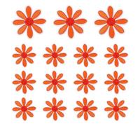 sourcing map 15 Pcs Daisy Flower Iron-on Patches, 4.5cm Cute Sew Embroidery Applique Patches for Clothing Repair Backpack Shoes Decoration, Orange