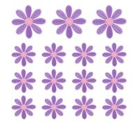 sourcing map 15 Pcs Daisy Flower Iron-on Patches, 6.5cm Cute Sew Embroidery Applique Patches for Clothing Repair Backpack Shoes Decoration, Purple