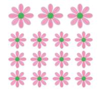 sourcing map 15 Pcs Daisy Flower Iron-on Patches, 6.5cm Cute Sew Embroidery Applique Patches for Clothing Repair Backpack Shoes Decoration, Pink