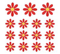 sourcing map 15 Pcs Daisy Flower Iron-on Patches, 6.5cm Cute Sew Embroidery Applique Patches for Clothing Repair Backpack Shoes Decoration, Red