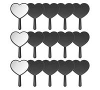 sourcing map 15 Pcs Handheld Mirrors, Heart Shaped Hand Mirrors with Handle Mini Single-Sided Portable Travel Makeup Mirror for Women Girls Cosmetic Lash Home Travel, Black