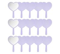 sourcing map 15 Pcs Handheld Mirrors, Heart Shaped Hand Mirrors with Handle Mini Single-Sided Portable Travel Makeup Mirror for Women Girls Cosmetic Lash Home Travel, Purple