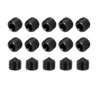 sourcing map 15 Pcs M16x16mm Cone Point Set Screws, Carbon Steel Hex Socket Grub Screws for Bathroom Fixtures Repair Furniture DIY Project