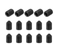 sourcing map 15 Pcs M16x25mm Cone Point Set Screws, Carbon Steel Hex Socket Grub Screws for Bathroom Fixtures Repair Furniture DIY Project