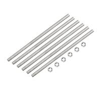 sourcing map 15 Pcs M3 x 250mm Fully Threaded Rod with 15 Pcs Hex Nuts, 0.5mm Thread Pitch 304 Stainless Steel Right Hand Threaded Rods Bar Studs