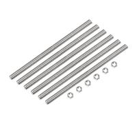 sourcing map 15 Pcs M6 x 200mm Fully Threaded Rod with 15 Pcs Hex Nuts, 1mm Thread Pitch 304 Stainless Steel Right Hand Threaded Rods Bar Studs