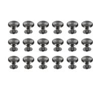 sourcing map 15 Pcs Metal Stud Rivets 10mm Flower Shape Decoration Stud Rivet Screw Back Studs for Leather Bags Belt Clothes Shoes Purse Supplies DIY Craft Making, Black