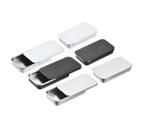 sourcing map 15 Pcs Metal Tin Box Container, 2.4x1.3x0.4 Inch Slide Top Tin Containers Empty Rectangular Storage Box Portable Mini Tin Case for Candy Cosmetic Crafts, 3 Color