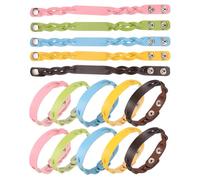 sourcing map 15 Pcs Plain Leather Bracelets Double-Braided Leather Snap Bracelets Adjustable Blank Wrist Cuffs DIY Craft Wristbands for Men Women Jewelry Making, Mixed Colors