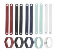 sourcing map 15 Pcs Plain Leather Bracelets Leather Snap Bracelets Adjustable Blank Wrist Cuffs DIY Craft Wristbands Single Snap for Men Women Jewelry Making (Mixed Colors, 7.9"x0.8")