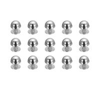 sourcing map 15 Pcs Round Studs Rivets, 8mm Metal Spikes and Studs Decoration Screw Back Studs for Leather Bags Belt Clothes Shoes Purse Supplies DIY Craft Making, Silver