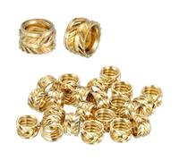 sourcing map 15 Pcs Threaded Inserts, 1/4"-20UNC x 5 l x 8mm OD | Pure Brass Knurled Nuts Female Threaded Heat Set Inserts Embedment Nut for 3D Printing Components and Plastic Materials